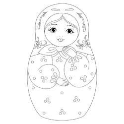 Раскраска Добрая матрёшка