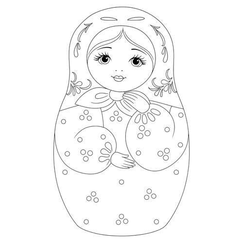 Раскраска Добрая матрёшка