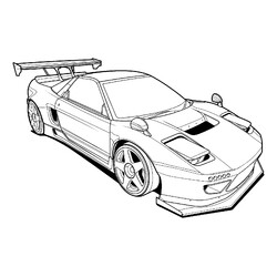 Раскраска Мощный спортивный автомобиль
