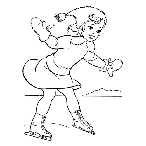 Раскраска Девочка на коньках