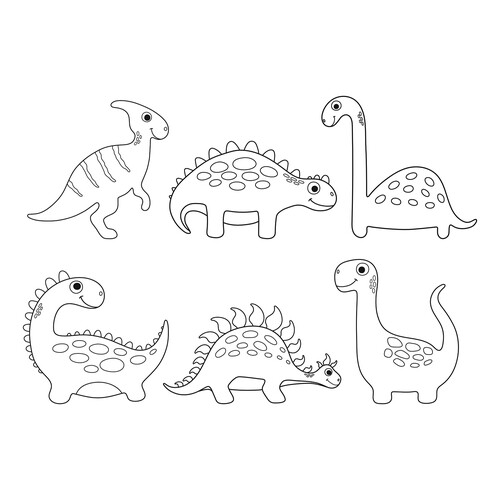 Шесть милых динозавров