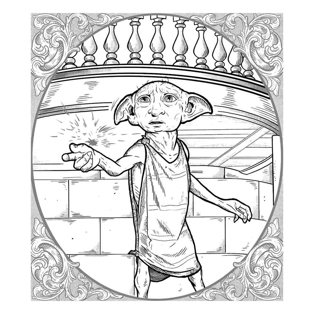 Раскраска Добби домашний эльф распечатать или скачать