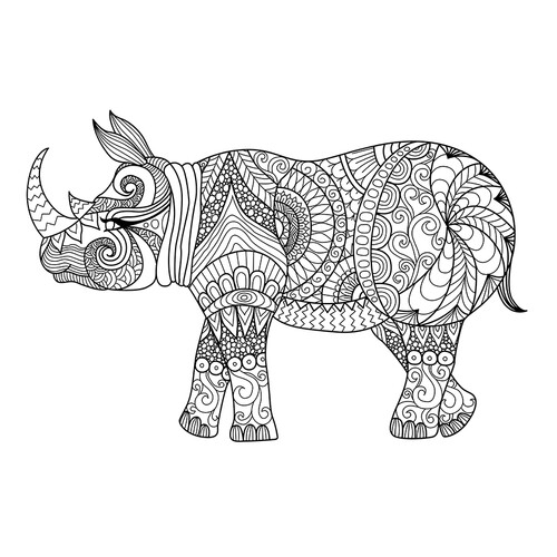 Носорог со сложными узорами