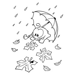 Раскраска Ам Ням с зонтиком