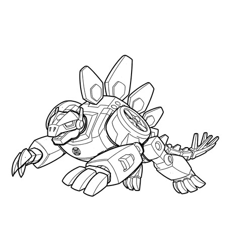 Раскраска Робот Стегозавр