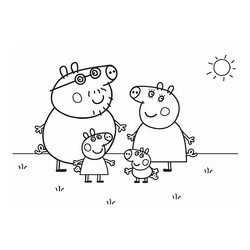 Раскраска свинка Пеппа с семьей - «ixtira TV» — развитие, обучение и развлечение для детей