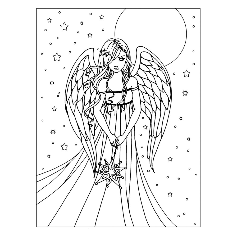 Силуэт ангела — раскраска
