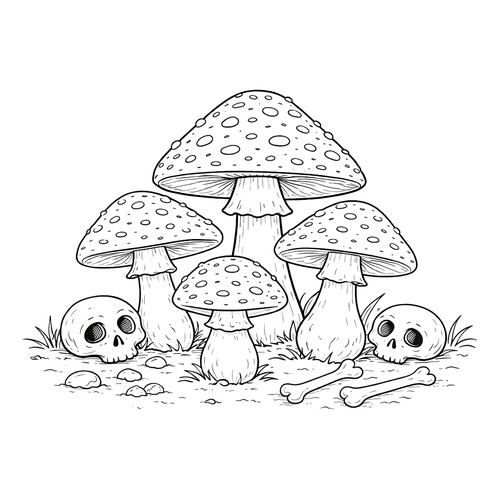 Раскраска Поганки