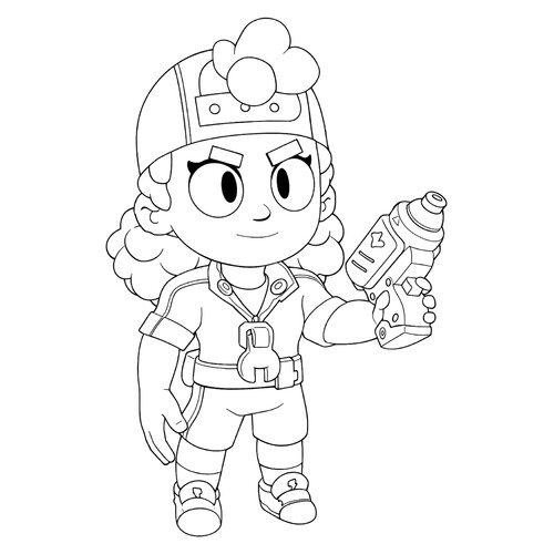 Раскраска Мэг из Браво Старс с бластером