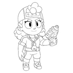 Раскраска Мэг из Браво Старс с бластером