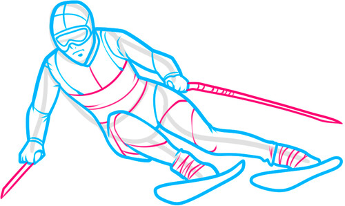 Как нарисовать лыжника 8