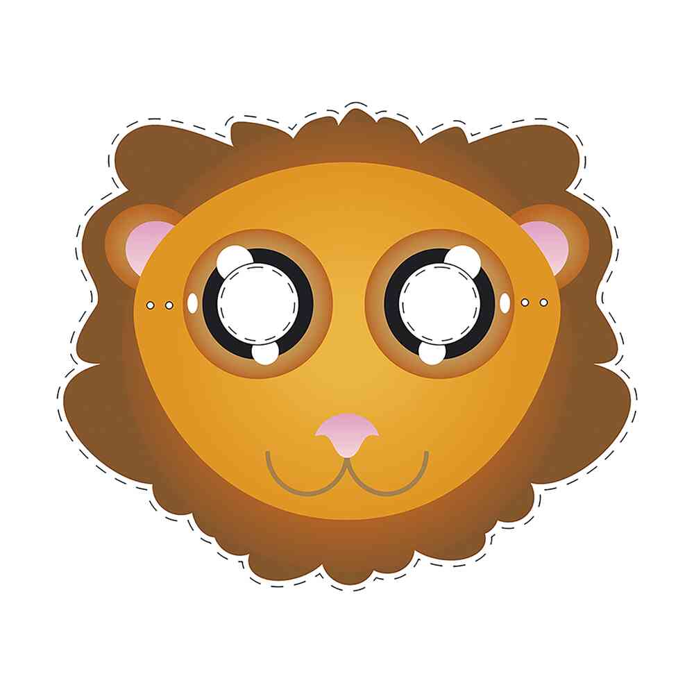 Маска льва своими руками, низкополигональная маска, маска из бумаги, шаблон PDF 3D маска - LACRAFTA