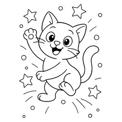 Танцующий котик и звездочки