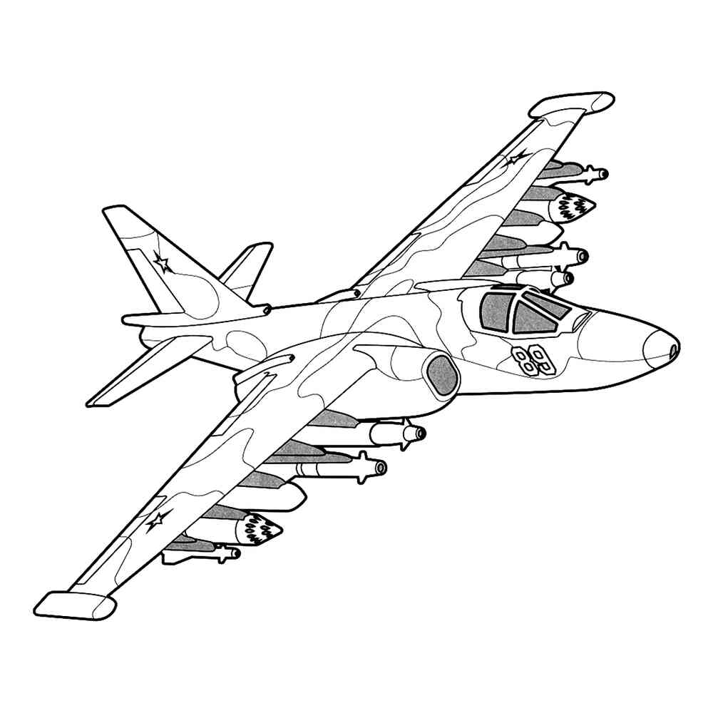 Раскраска Военный истребитель | распечатать раскраски для детей