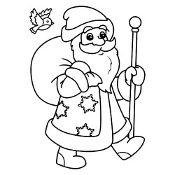 Картинка Дед Мороз / Раскраска Дед Мороз