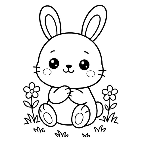 Раскраска Симпатичный крольчонок