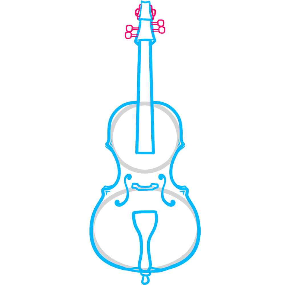 Поэтапное рисование виолончели