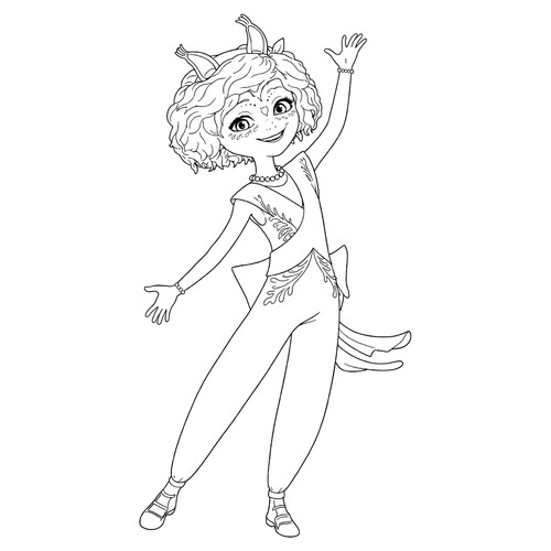 Раскраска Царевна Варя в костюме белки