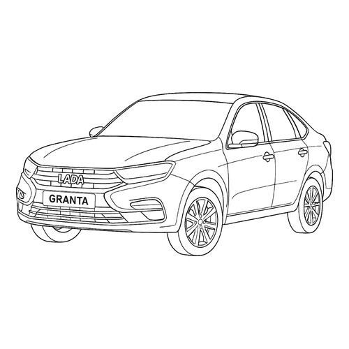 Раскраска Лада Гранта второго поколения