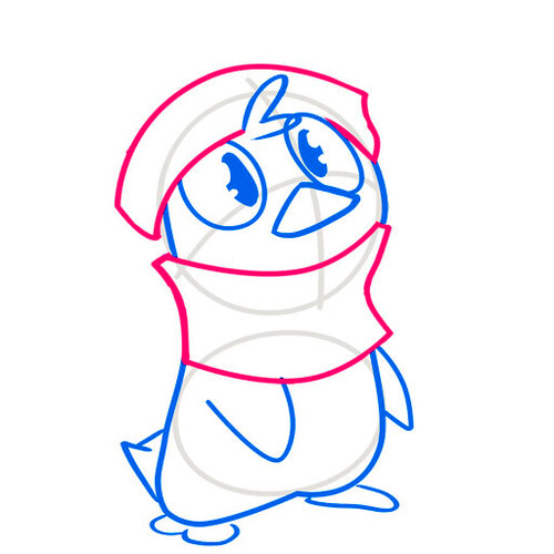 Как нарисовать новогоднего пингвина 5