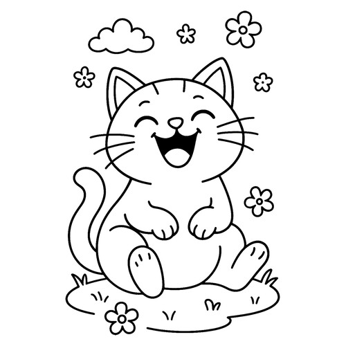 Раскраска Веселый кот