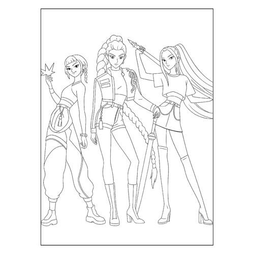 Раскраска Kpop охотницы на демонов