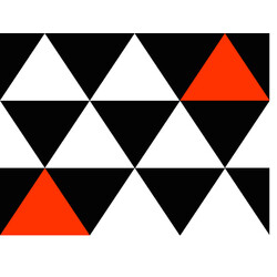 Контрастная карточка Бело-красные треугольники