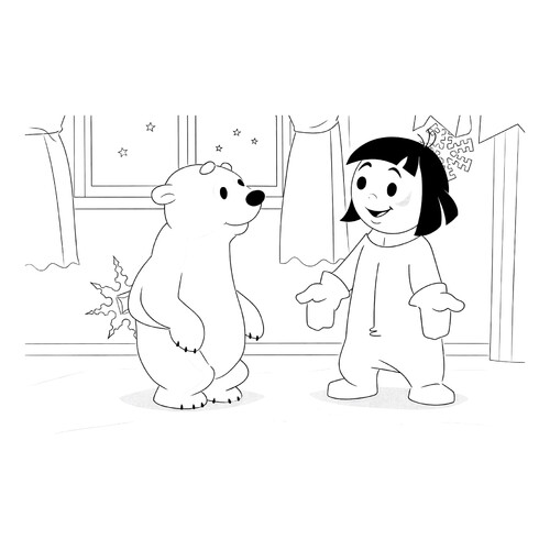 Раскраска Умка и Тайкэ