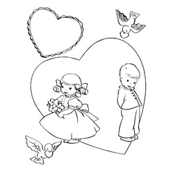 Раскраска День Святого Валентина для детей