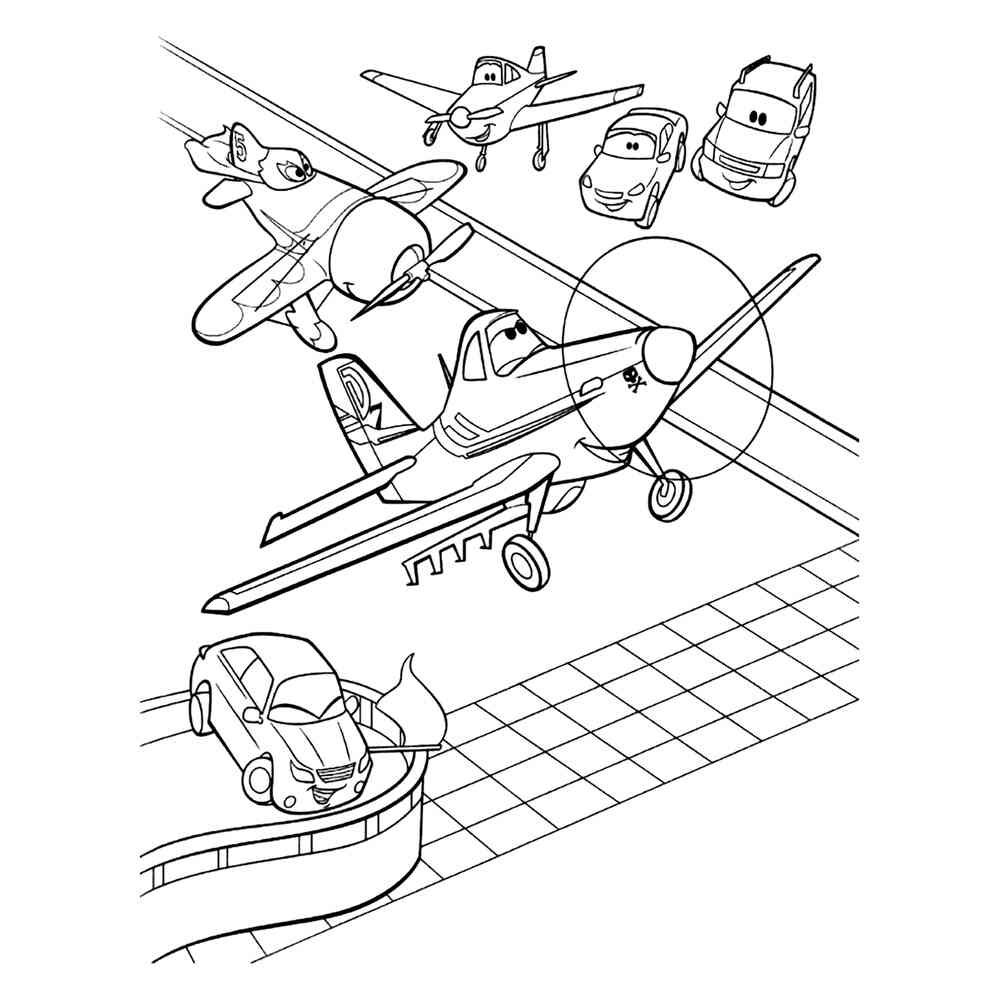 Раскраска Дасти Полейполе - самолёт Дисней, распечатать бесплатно или скачать