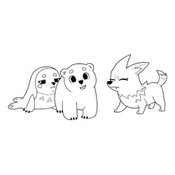 Раскраска Умка, Кора и Ильма