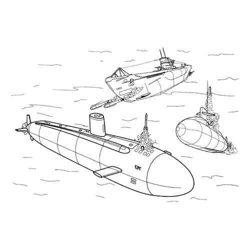 Раскраска Атомная подводная лодка Хэмптон (США)