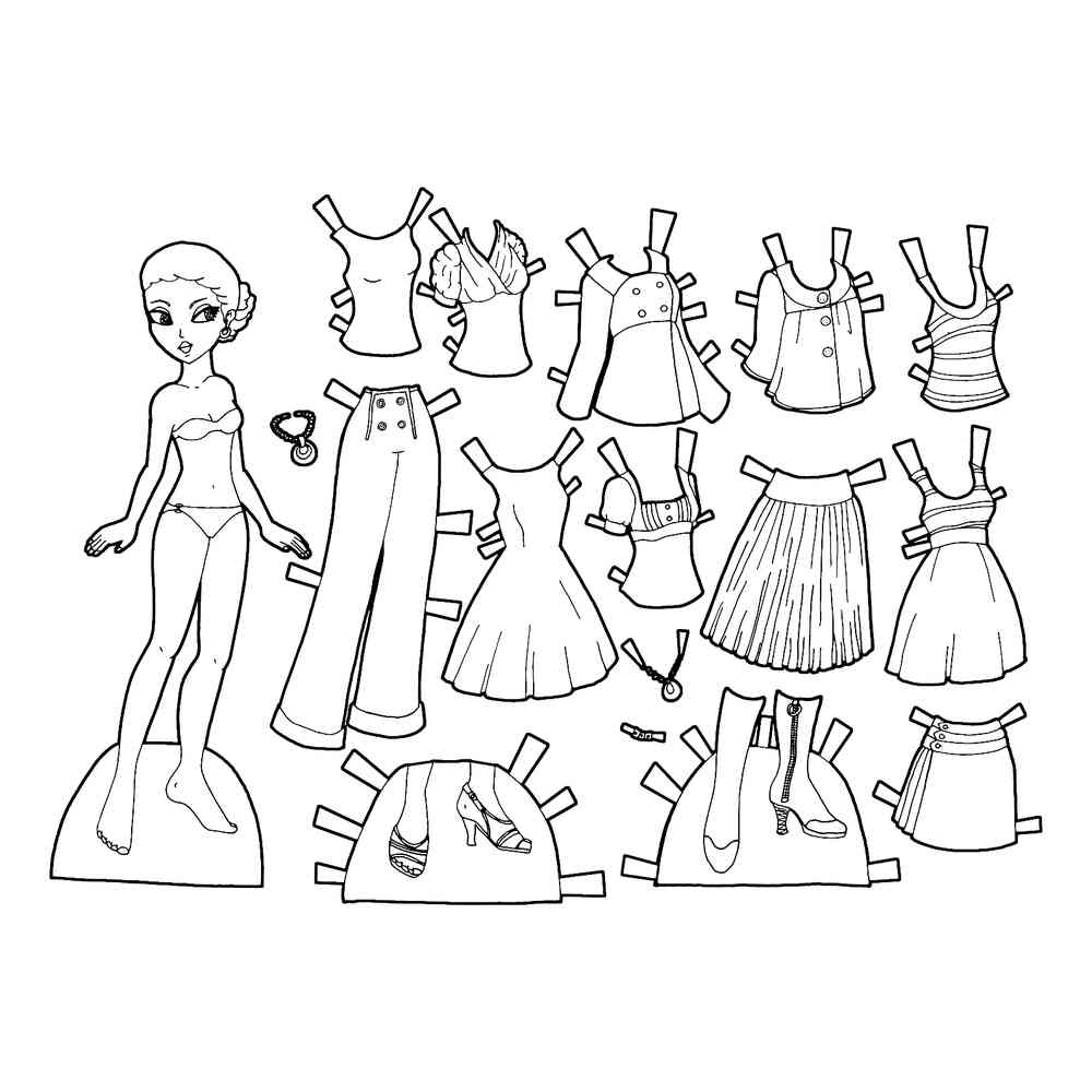 Бумажные куклы с одеждой для вырезания раскраски Мулан