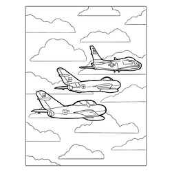 Раскраска Три самолёта