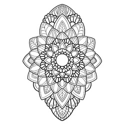 Раскраска Мандала с замысловатым цветком ромашки
