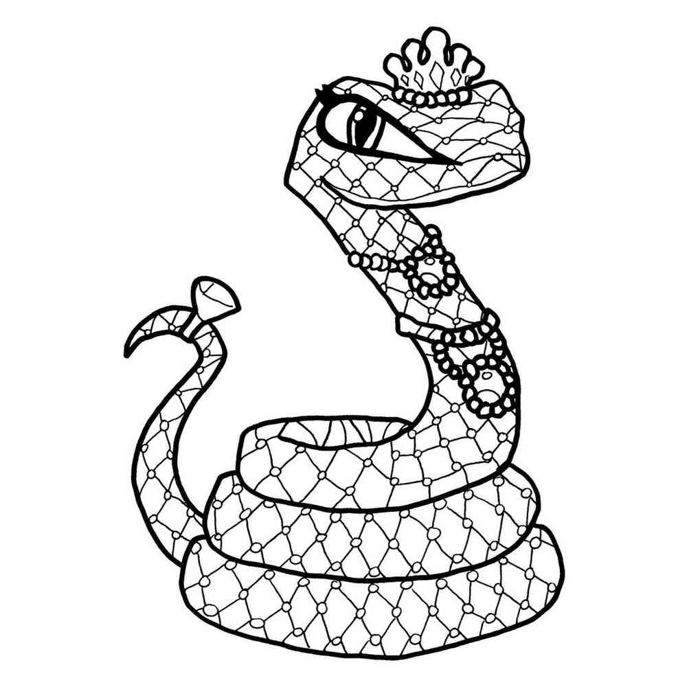 Раскраски змеи сложные