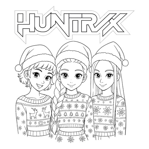 Раскраска Хантрикс в Рождественских свитерах