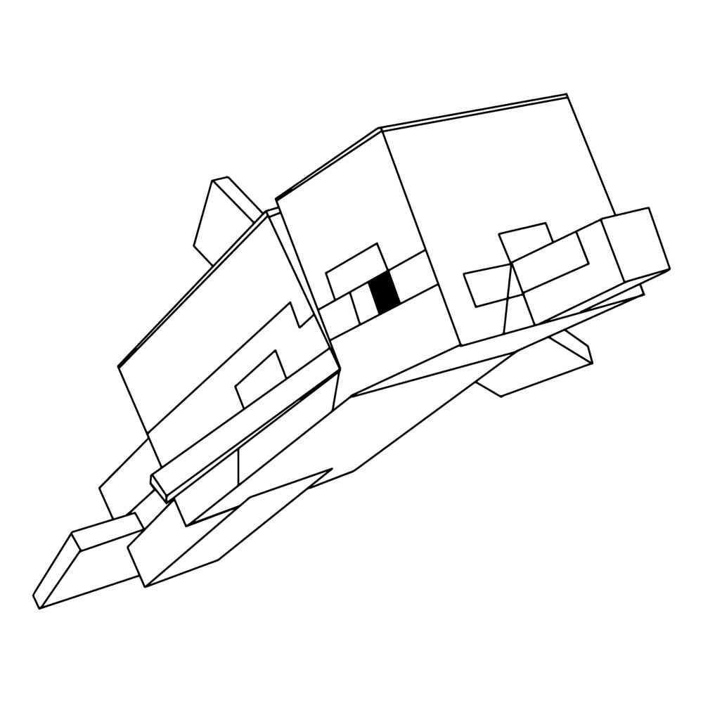Раскраска Майнкрафт Дельфин распечатать или скачать