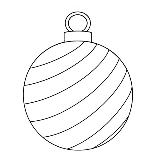 Раскраска Новогодний шар в полоску