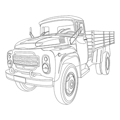 Раскраска Советский грузовик