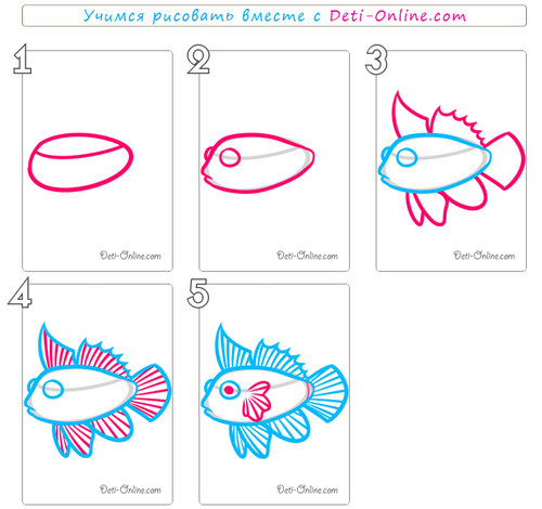 Как нарисовать рыбку мандаринку