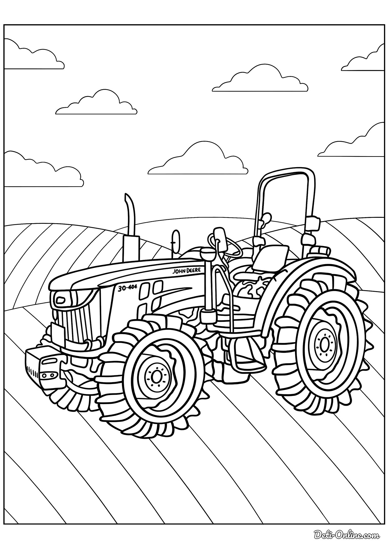 Раскраска Трактор для мальчиков распечатать бесплатно для детей