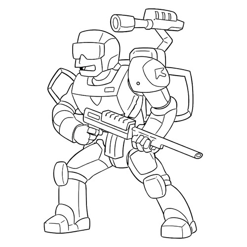 Раскраска Робот солдат