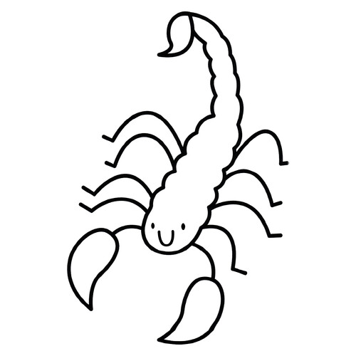 Раскраска Скорпион с жалом на хвосте