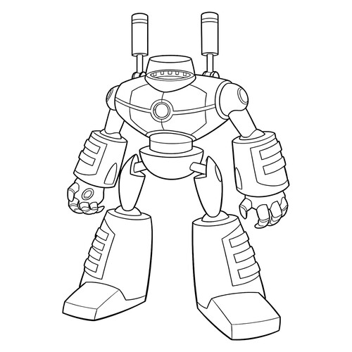 Раскраска Космический робот гуманоид