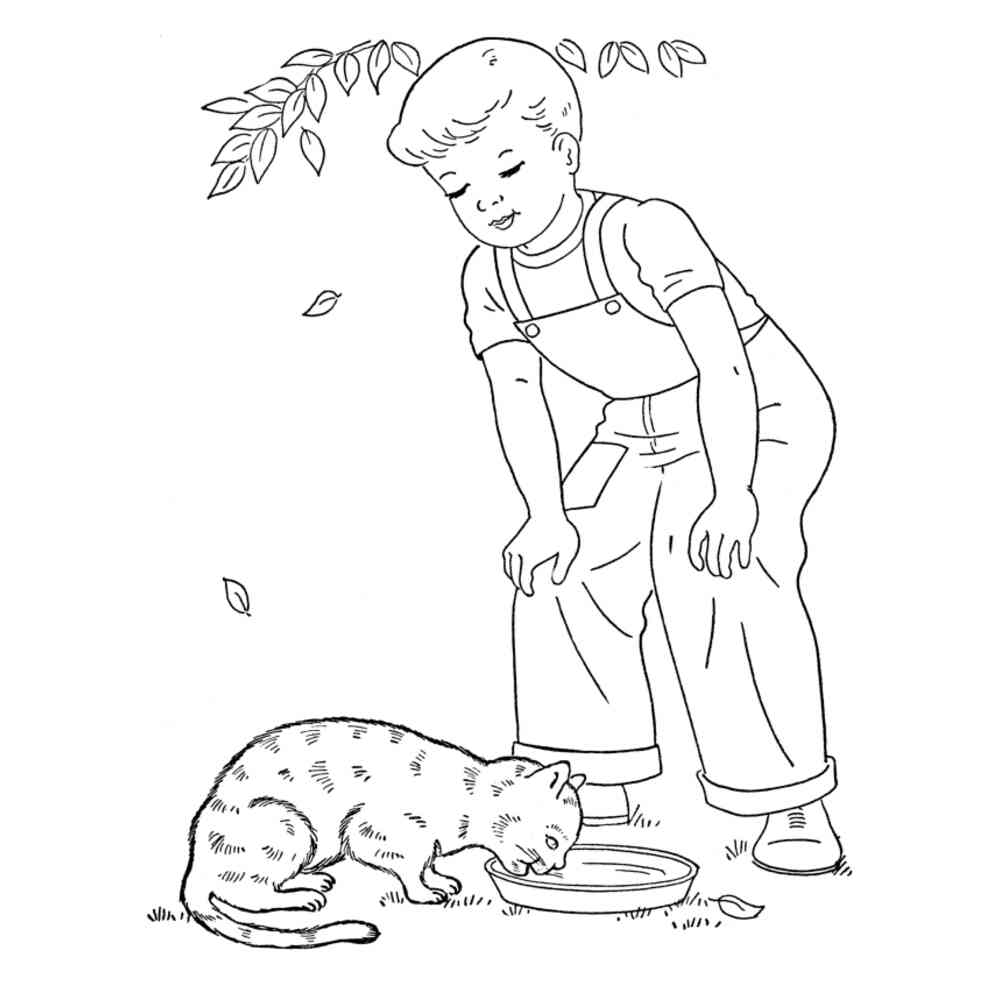 Кот и лодыри рисунок детский
