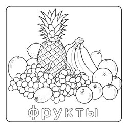 Раскраска Разные фрукты