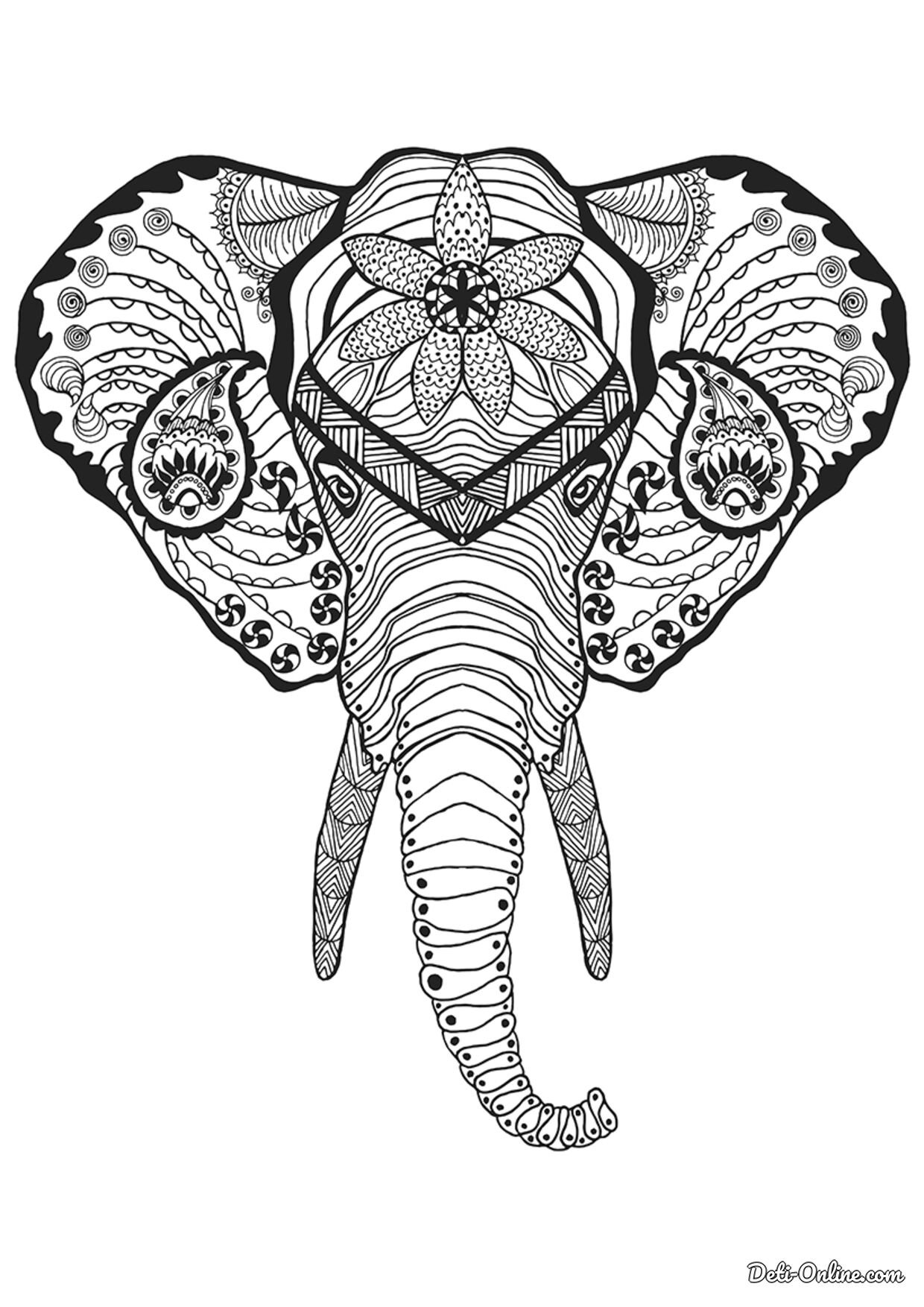 Голова слона Мандала