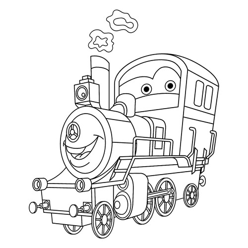 Раскраска Улыбчивый локомотив