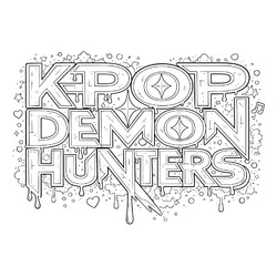 Раскраска Логотип K-pop Demon Hunters